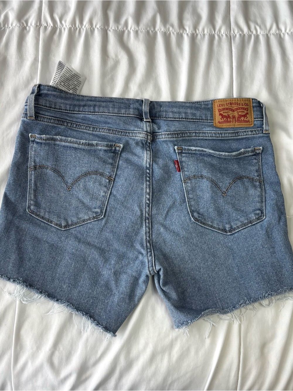 Levi's Women's Light Blue Distressed Denim Cutoff Shorts